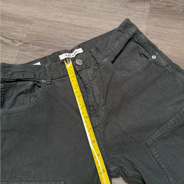 Pacsun Dark Forest Green Corduroy Carpenter Cargo Pants - Image 3
