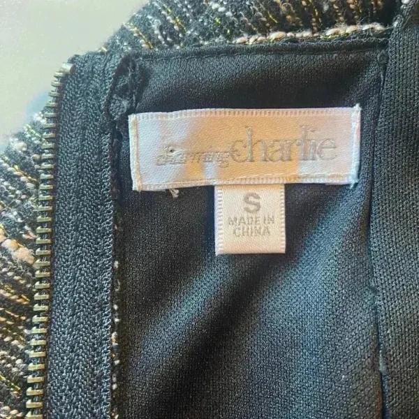 Charming Charlie Womens Short‎ Dress Size S Black Gold Brown Party Cocktail - Image 9