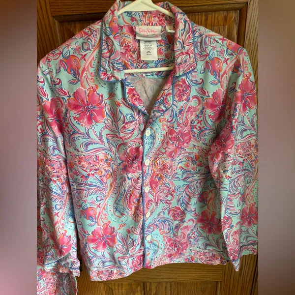 Lilly Pulitzer For Pottery Barn Isla De Coco Loose Pajama Set Teen Size Small - Image 2
