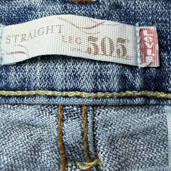 Levis 505 Womens Size 14M Jeans Straight Leg Stretch Blue Denim Everyday Casual - Image 5