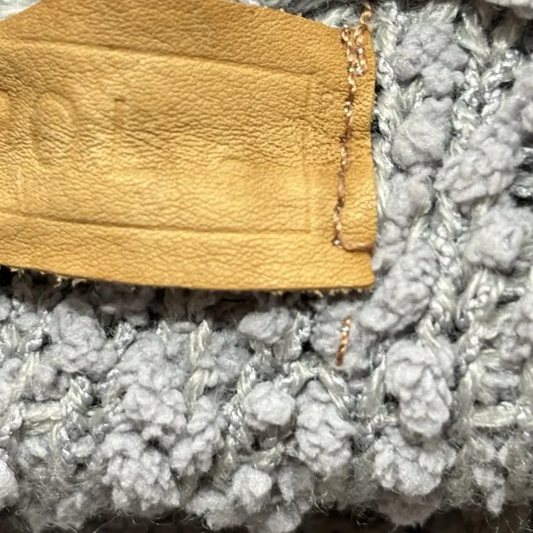 POL Women's Popcorn Chenille Hooded Sweater Grey S Oversized Cabincore Cozy - Image 6
