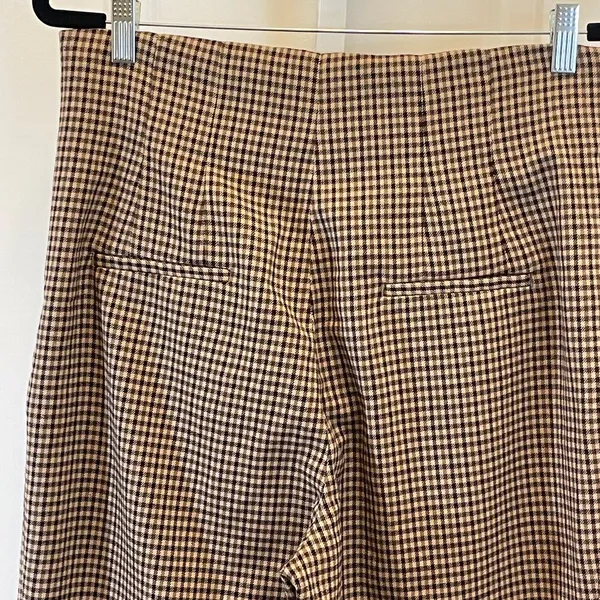 ZARA Plaid Pants - Women Size L - Brown/Tan - Image 6