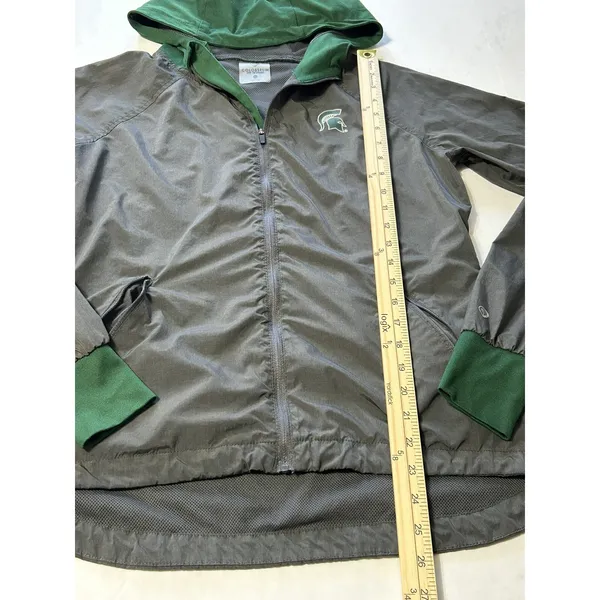 Colosseum Michigan State Spartans Women's M Gray Full Zip Hoodie Windbreaker - Image 3