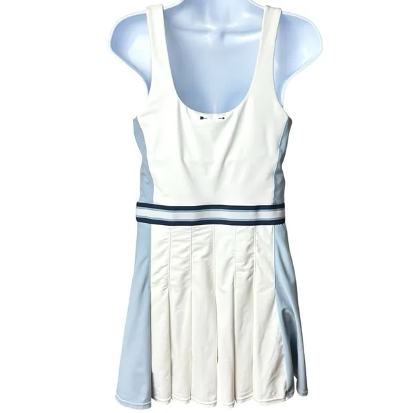 The Upside Legacy Lucette Dress Blue White Pleated‎ Athletic Tennis Pickleball L - Image 6