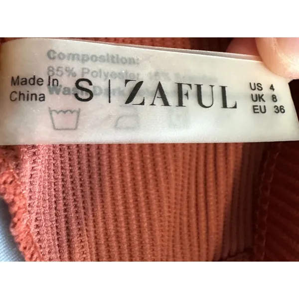 Zaful Burnt Orange Front Clasp Fall Bikini Top Women's Sz Small US Sz 4 - Image 6