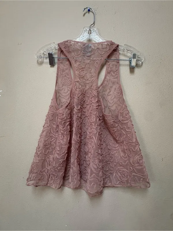 Y2K 3D Rosette Mesh Tank Pink Coquette Fairycore M - Image 2
