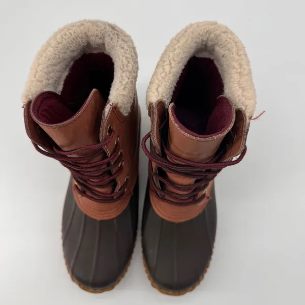 Tommy‎ Hilfiger Women's TW Russel Duck Boots Fur Lined Leather Brown 6 Snow Rain - Image 8