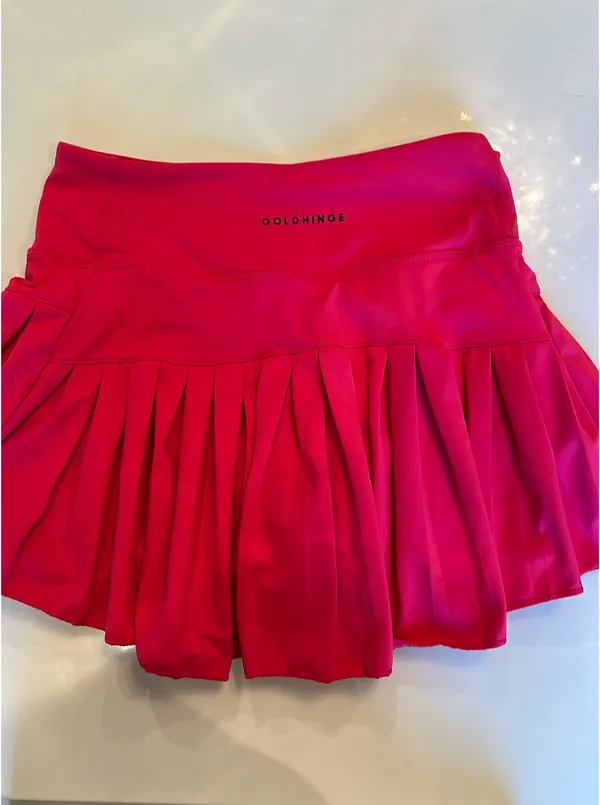 Gold hinge skort hot pink XS pleated tennis skirt  - Image 3