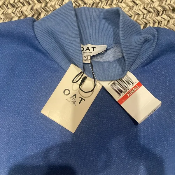 OAT New York Blue Stripped pullover sweatshirt NWT XS - Image 6