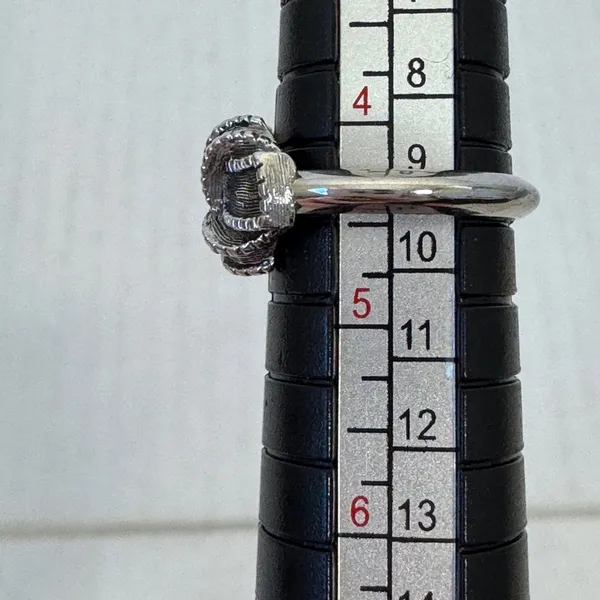Silver Tone Bow Coquette Ring Womens Size 4.5 Pinky Small Avon Vintage - Image 2