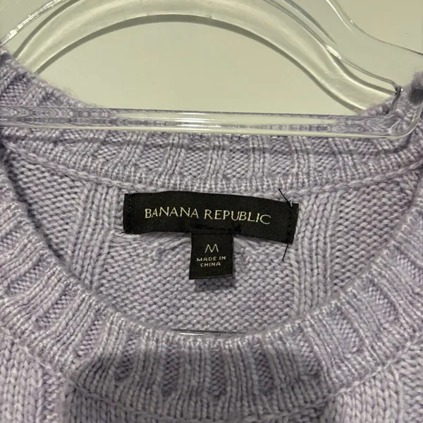 Banana Republic Cable Knit Sweater Soft‎ Lavender purple medium - Image 4