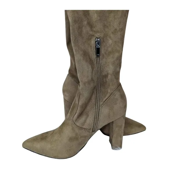 Marc Fisher LTD Uday Tan Suede Pointed Toe Block Heel Boots‎ Size 6.5M - Image 4