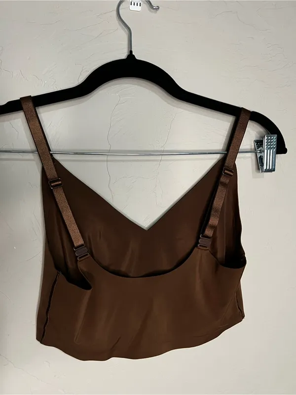 True & Co Chocolate Brown Triangle Wireless Seamless Comfort Bra‎ - Image 3