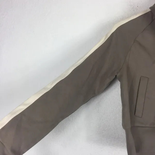 Everlane The Dream Zip-Up Side Stripe Sporty Knit Crop Jacket In Clay XS - Image 10