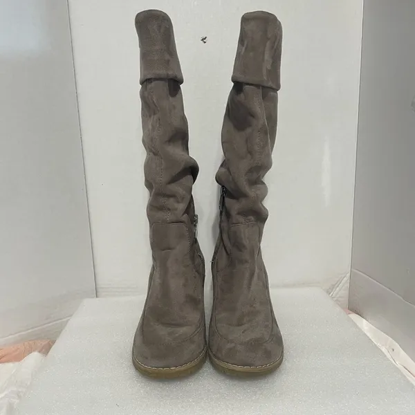 Bass under-the-Knee Slouch Suede Boots - Gray - Image 2