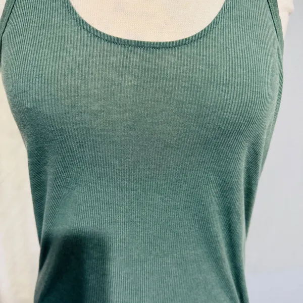 Prana Ribbed‎ Tank Top Racerback Yoga Athletic Green Sleeveless Womens Small - Image 2