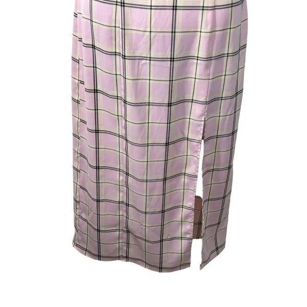 Urban Outfitters Cher Maxi Slip Dress M • Pink Plaid • Lace Straps • Y2K Grunge - Image 10