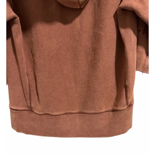 Free‎ People West Track Distressed Hoodie Brown Women's Size Small - Image 6