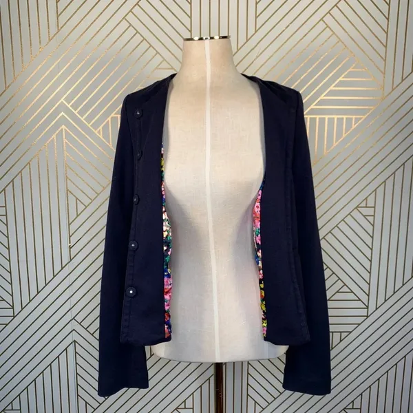 Boden Ponte Knit Jacket in‎ Navy Blue WQ077 Size 6 - Image 7