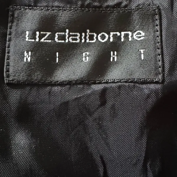 Vintage Liz Claiborne Night Black‎ Beaded Cocktail Dress Size 8 - Image 7