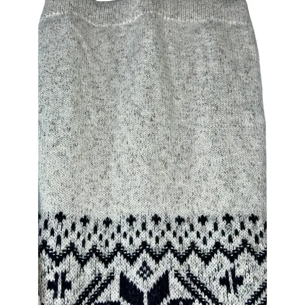 Abercrombie & Fitch Cream Black Fair Isle Long Sleeve Mini Sweater Dress Women M - Image 6