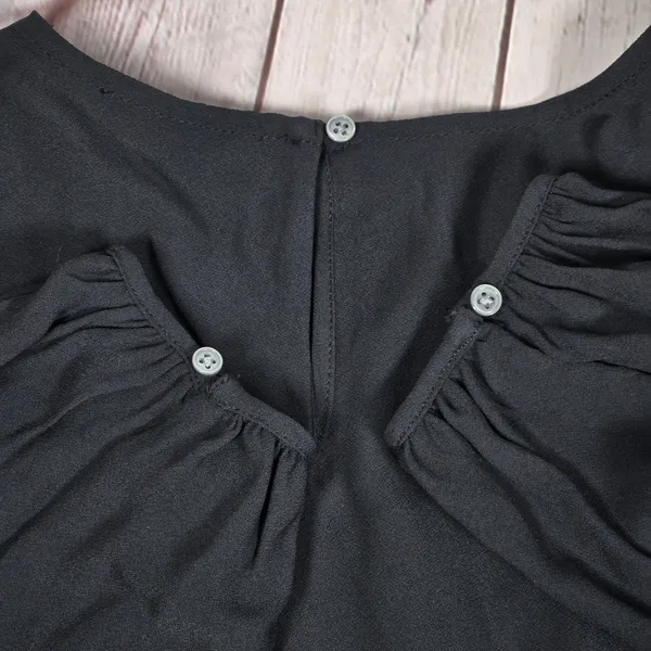 J. Crew Shirred-waist‎ top in viscose crepe Black 10 NWT - Image 6
