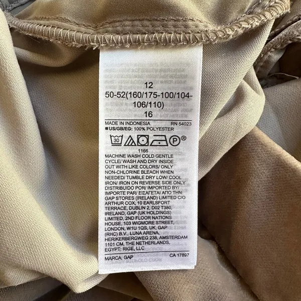 GAP Tan Velour Wide-Leg Pants - Image 4