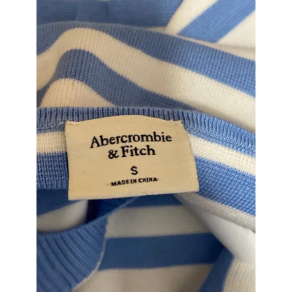 Abercrombie & Fitch Blue White Striped Sleeveless Cami Tank Crop Top Size S - Image 5