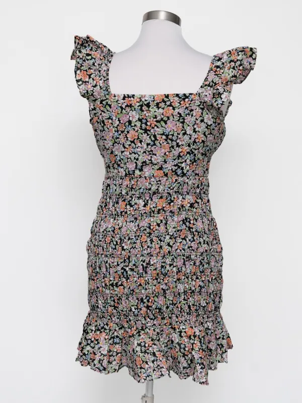 Free the Roses - Floral Smocked Mini Dress‎ - Image 3
