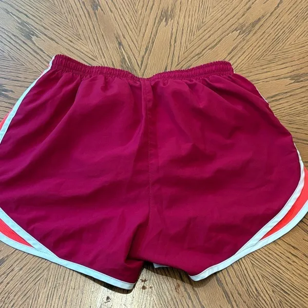 Nike Dri-FIT Tempo Running Shorts Womens Small Burgundy Orange‎ Athletic Gym - Image 4
