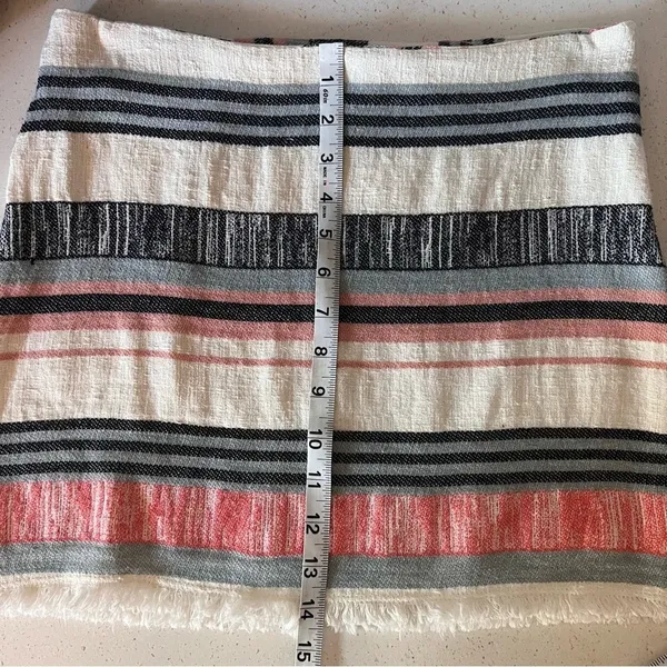 ABBELINE textured canvas striped skirt size small - Image 11
