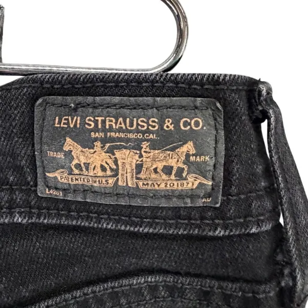 Levis 505 Straight Leg Jeans Womens 10 Long Black‎ Mid Stretch Classic Timeless - Image 10