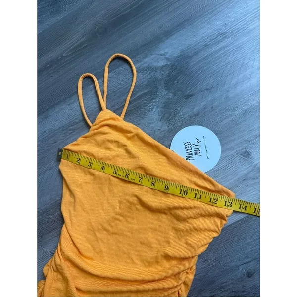 Princess Polly Reece Mini Dress NEW Orange Ribbed Ruched Bodycon - Image 9