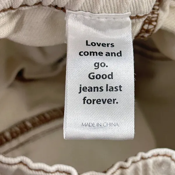 PacSun Cargo Pants‎ Womens M Relaxed Denim Utility Baggy Streetwear Beige White - Image 11