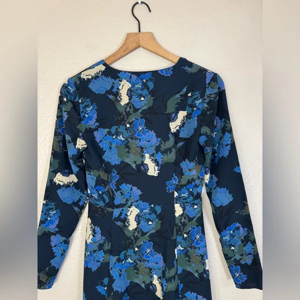 Aritzia Wilfred Aubagne Black Blue Cutout Long Sleeve Midi Dress size 4 $175 - Image 13