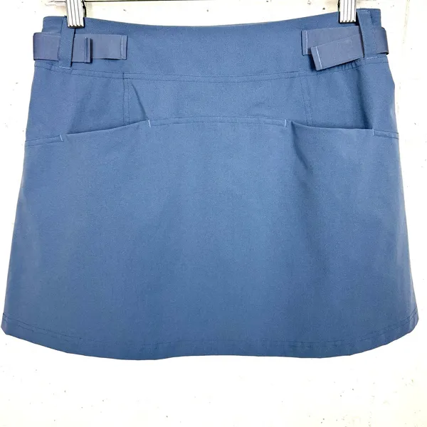 Lululemon Wrap Front Mid Rise Golf Skirt Built In Shorts Luxtreme Oasis Blue 6 - Image 4