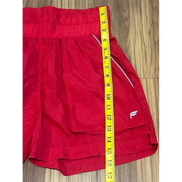 Fabletics UltraHigh-Waisted Piped Nylon Athletic Shorts Size S Red - Image 5