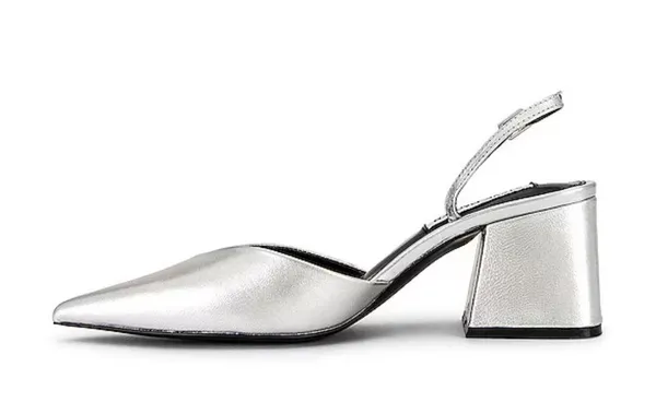 BRAND NEW IN BOX Steve Madden Courtnie Sling Back in Silver, Size 8 - Image 3