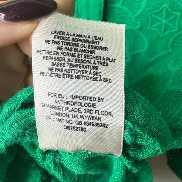 Anthropologie Akemi + Kin Abacos Green Eyelet‎ Tunic Blouse Top Medium OB762780 - Image 12