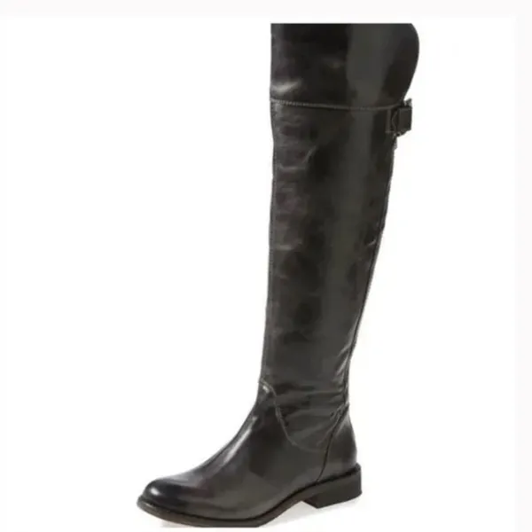 Hinge Over the Knee Leather tall boots In Black Size 7.5 Equestrian Bohemian - Image 15