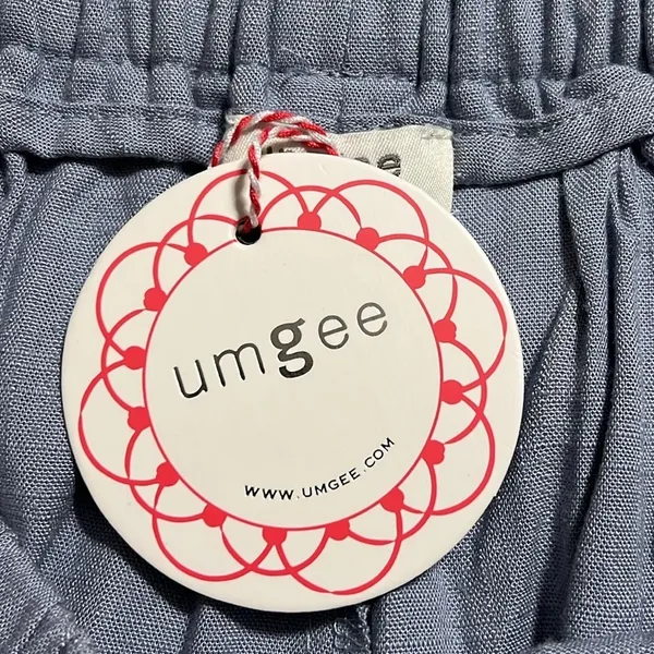 Umgee womens large linen blend baby blue ruffle shorts no pockets elastic waist - Image 9