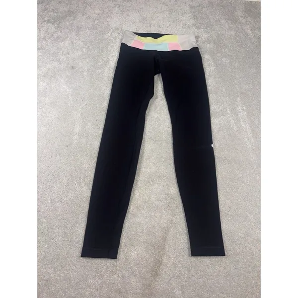 Lululemon Quilted Band reversible Full Length leggings black/pastel colors‎ 6 - Image 2