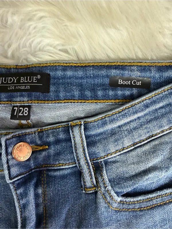 Judy Blue Boot Cut Jeans Size 7/28 Medium Wash NWT JB82350MD - Image 3
