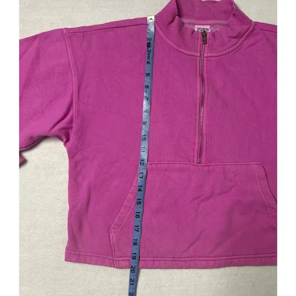 PINK Victoria's Secret Pink Crop 1/4 Zip Sweatshirt Pullover Fleece Small - Image 7