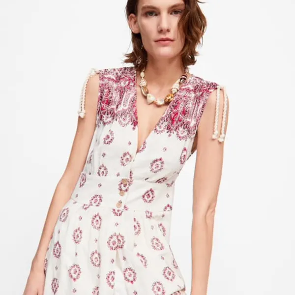 NWT ZARA Printed Embroidered Tunic Dress Bloggers Fav - Image 5