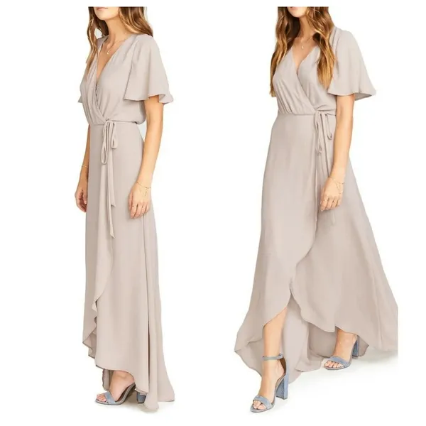 Show‎ Me Your Mumu Dress Medium Sophia Wrap V-neck Flutter Sleeves Maxi - Image 3