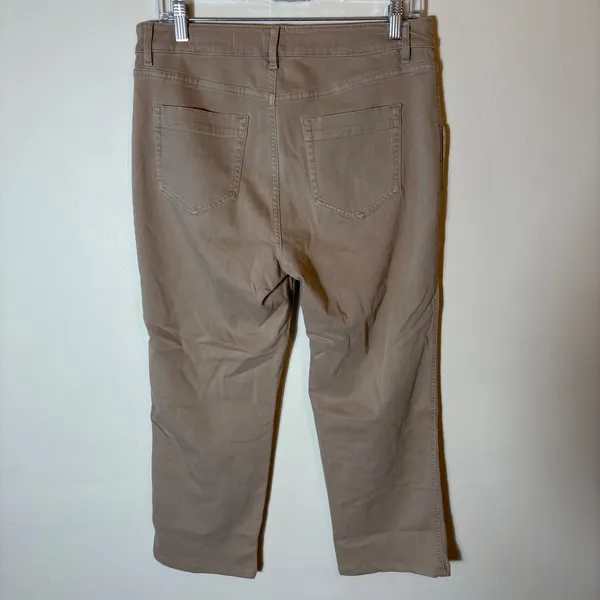 J. Jill Denim High-Rise Straight-Leg Ankle Pants‎ Size 10 Taupe Beige Utility - Image 5