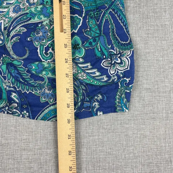 Lauren Ralph Lauren Blouse Womens M Blue‎ Off The Shoulder Ruffle Paisley - Image 4