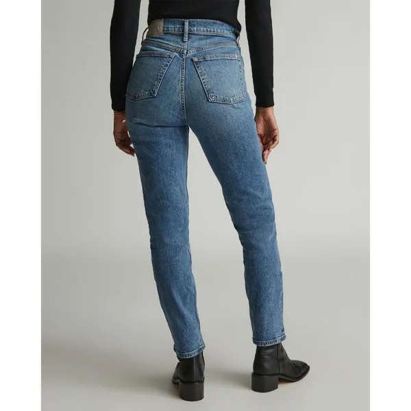 Everlane Womens The Original Cheeky Jeans Stretch Worn-In Mid Blue 33 Crop - Image 2