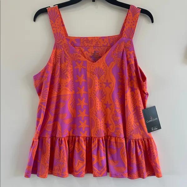 Cuddl Duds Cozy Tank Top Shorts Pajama NEW Set 2pc Medium Coral Shell - Image 3